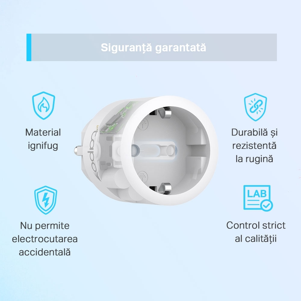 Priza inteligenta TP-LINK Tapo P115, Wi-Fi, 3680W, 16A, alb