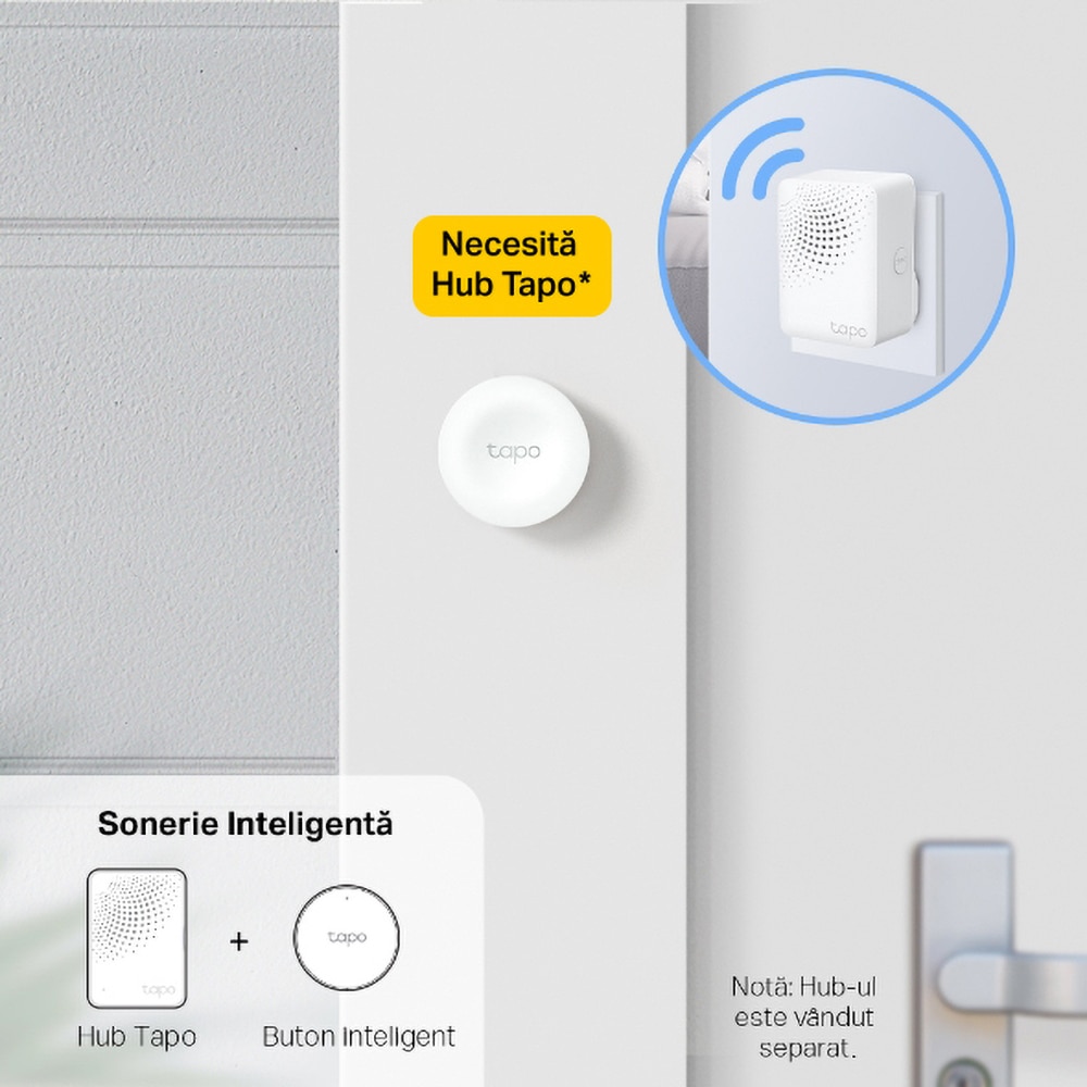 Comutator smart TP-LINK Tapo S200B, programabil, alb