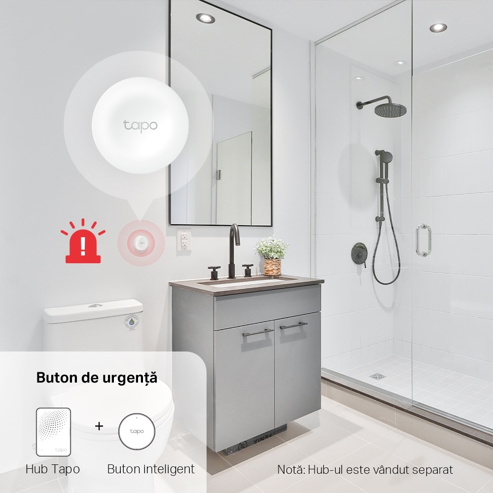 Comutator smart TP-LINK Tapo S200B, programabil, alb