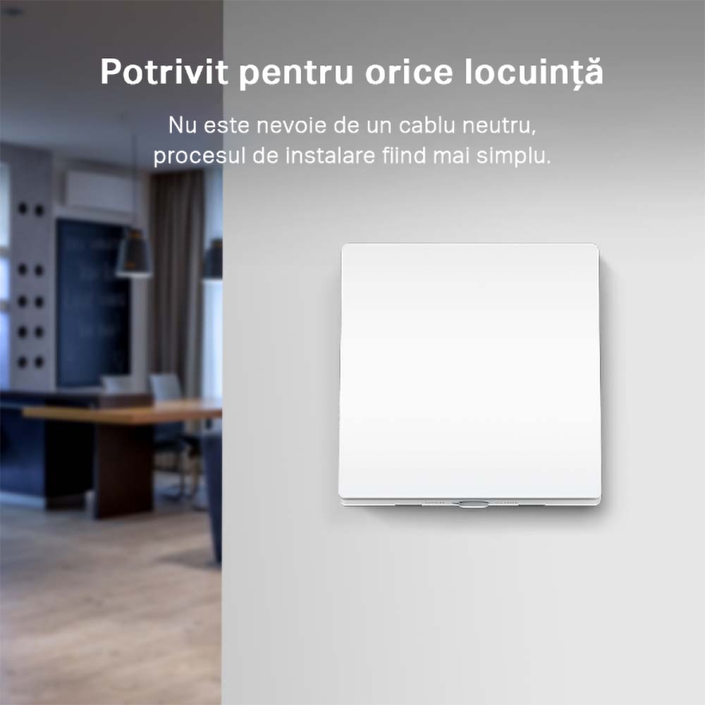 Intrerupator smart TP-LINK Tapo S210, Wi-Fi, alb