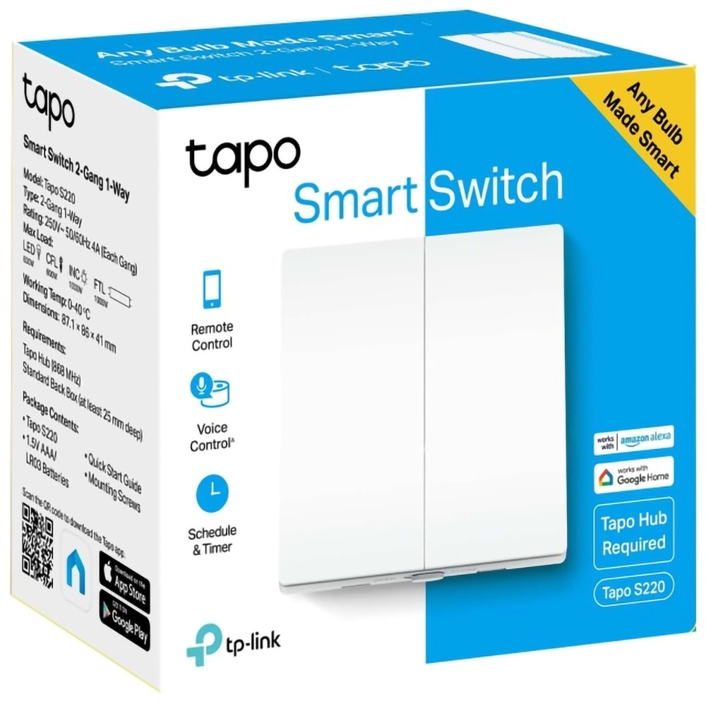 Intrerupator smart TP-LINK Tapo S220, Wi-Fi, alb