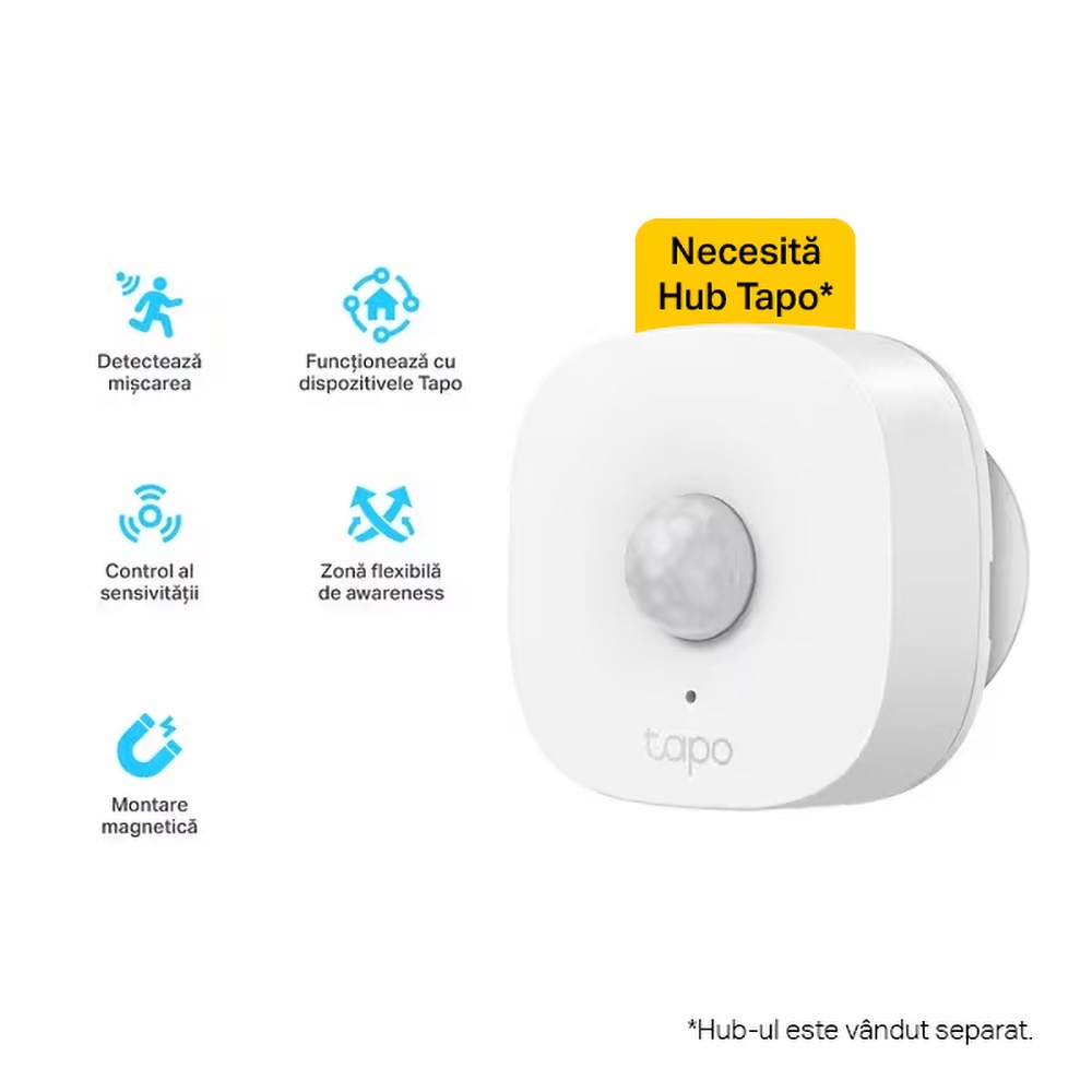 Senzor de miscare infrarosu TP-LINK Tapo T100, programabil, alb