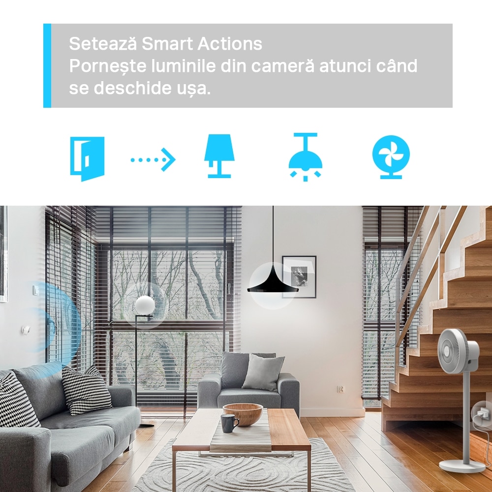 Senzor de miscare infrarosu TP-LINK Tapo T100, programabil, alb