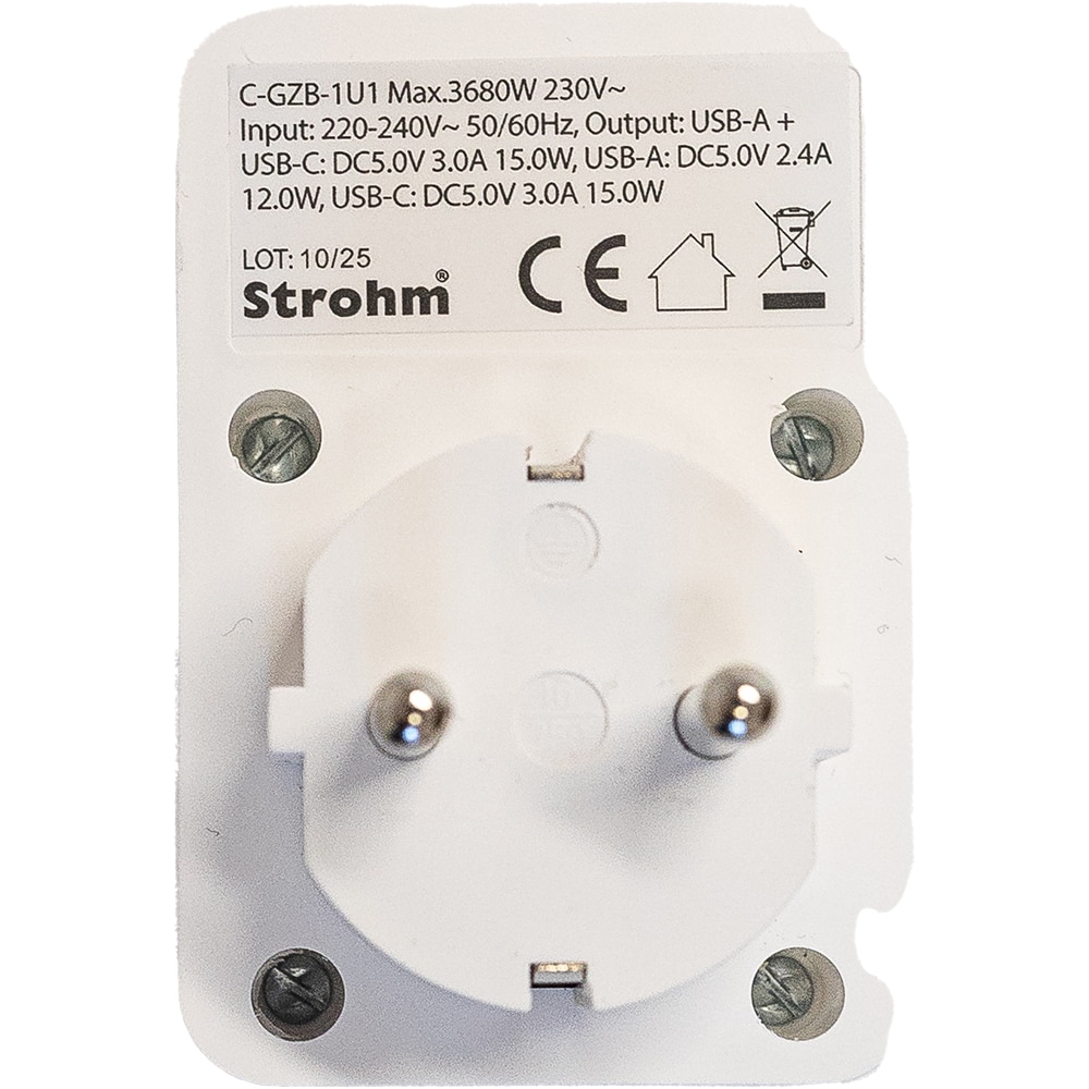 Adaptor priza STROHM, IP20, 3680W, alb