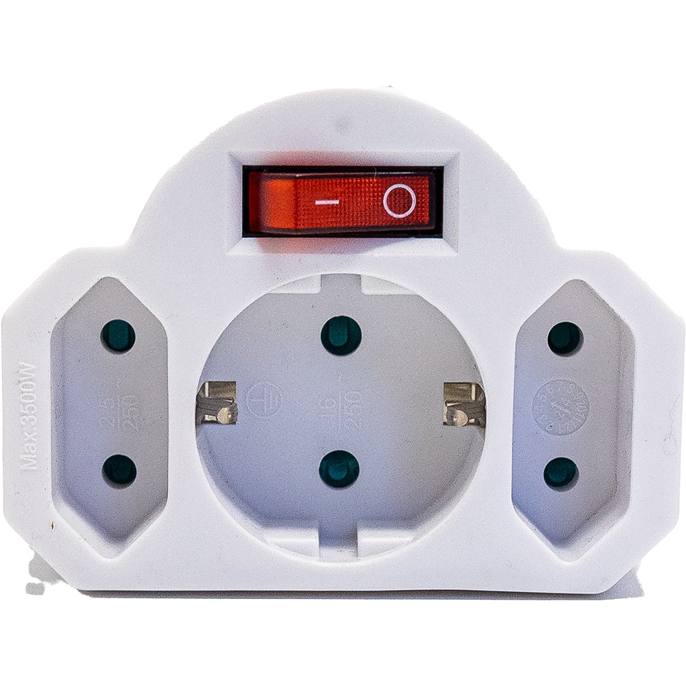 Adaptor priza STROHM, 3 prize, IP20, 3680W, alb