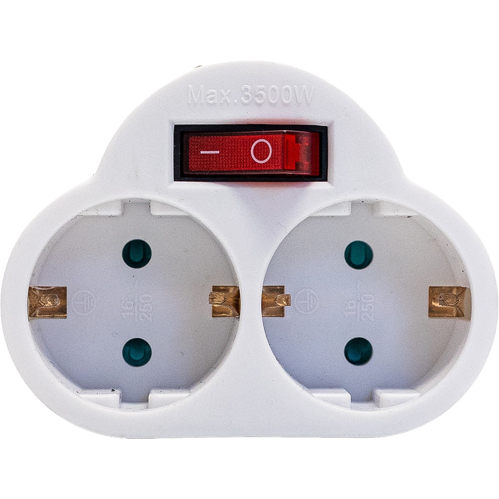 Adaptor priza STROHM, 2 prize, IP20, 3680W, alb