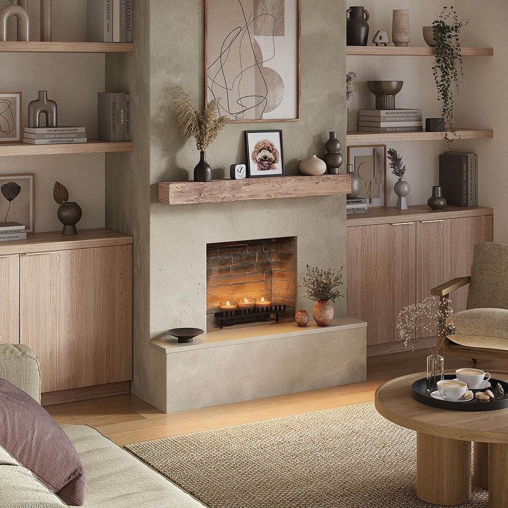 Focar cu lumanari TAGU ZenFlame, MDF, Caramiziu