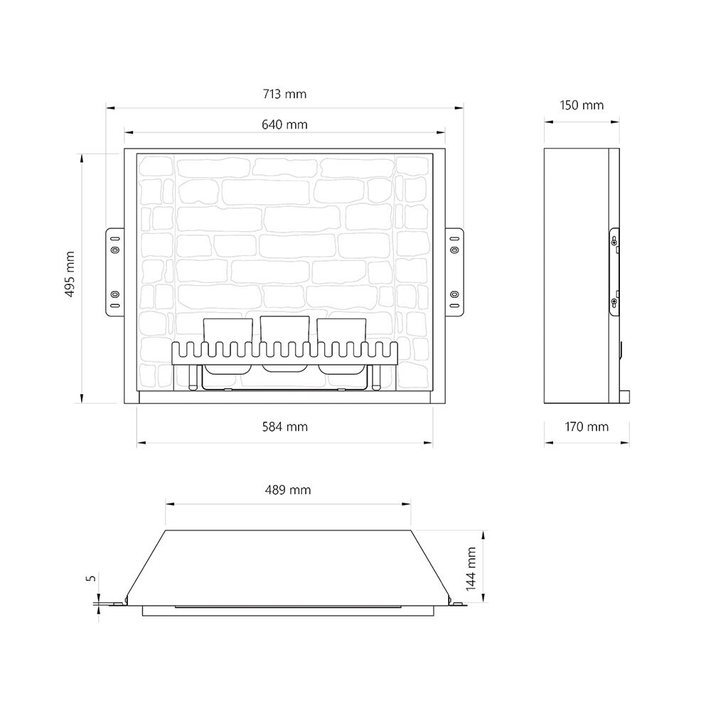 Focar cu lumanari TAGU ZenFlame, MDF, Caramiziu