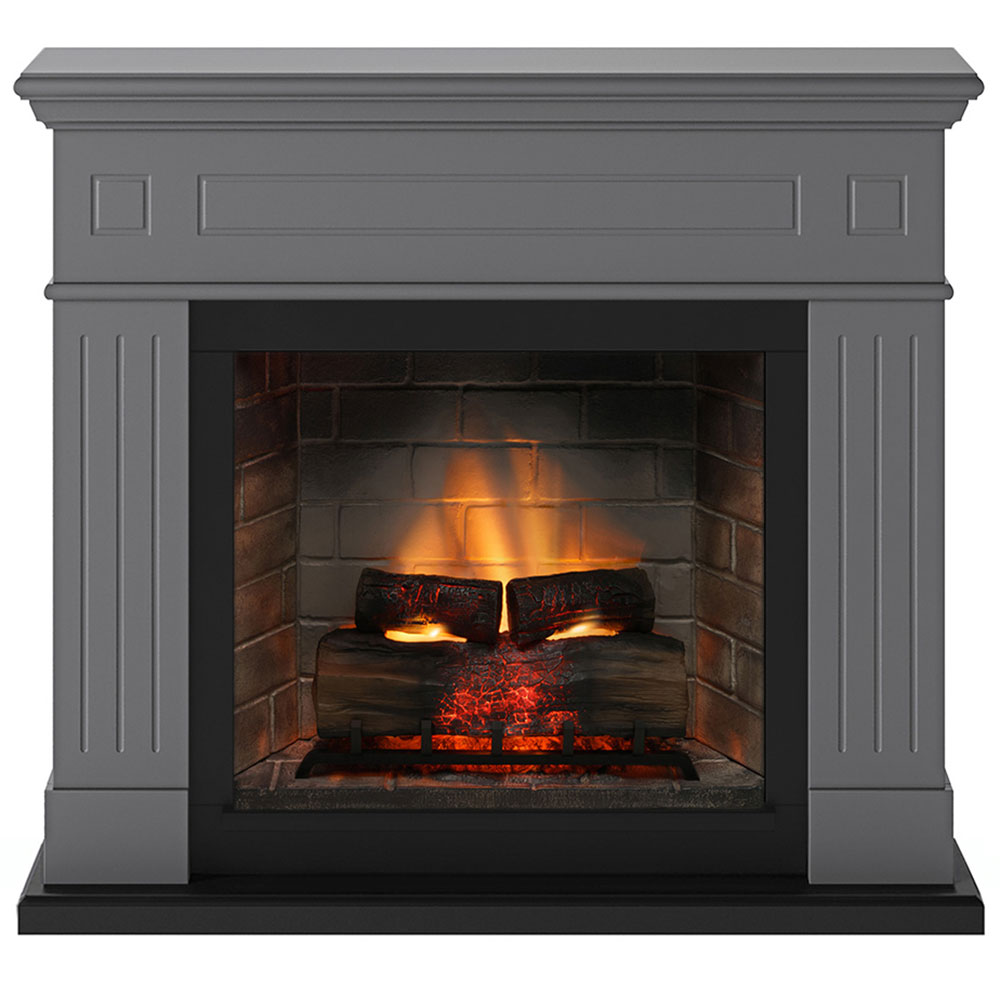Semineu electric TAGU PowerFlame 2 Solid Grey, 1400W, Focar 3D, gri