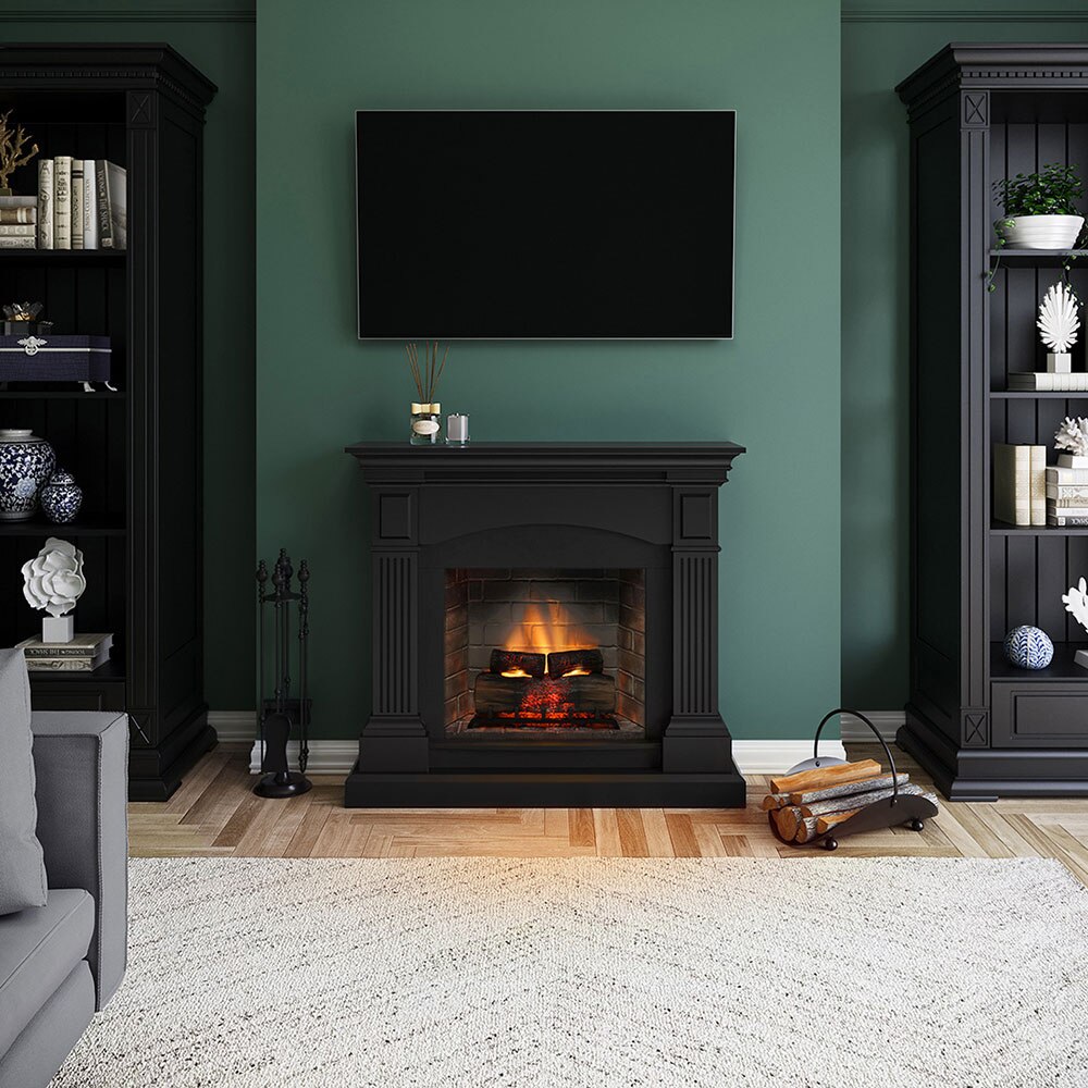 Semineu electric TAGU PowerFlame 2 Magna Deep Black, 1400W, Focar 3D, negru