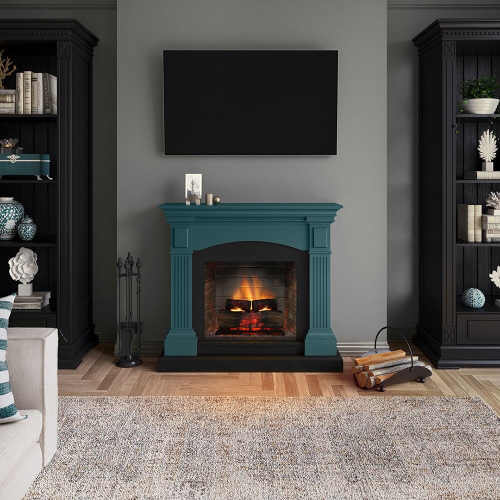 Semineu electric TAGU PowerFlame 2 Magna Soft Turquoise, 1400W, Focar 3D, turcoaz