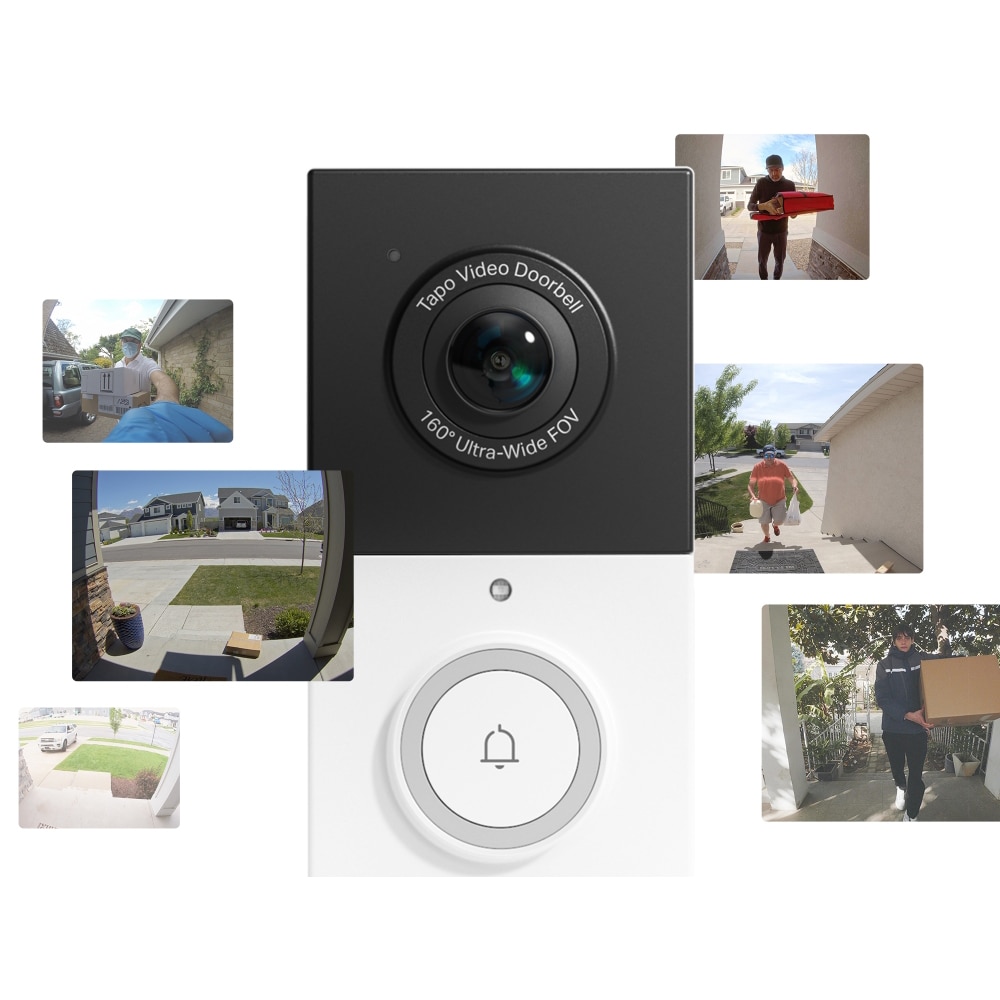 Sonerie video wireless + difuzor TP-Link Tapo D210, 2K, 3MP, Wi-Fi, alb-negru