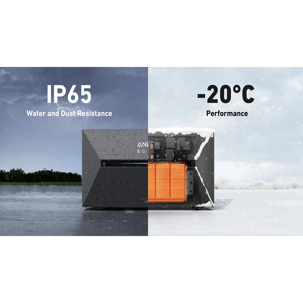 Centrala fotovoltaica ANKER Solix Solarbank 2 E1600 Pro, 1600Wh, 2400W, Plug&Play, management inteligent al energiei, IP67, negru