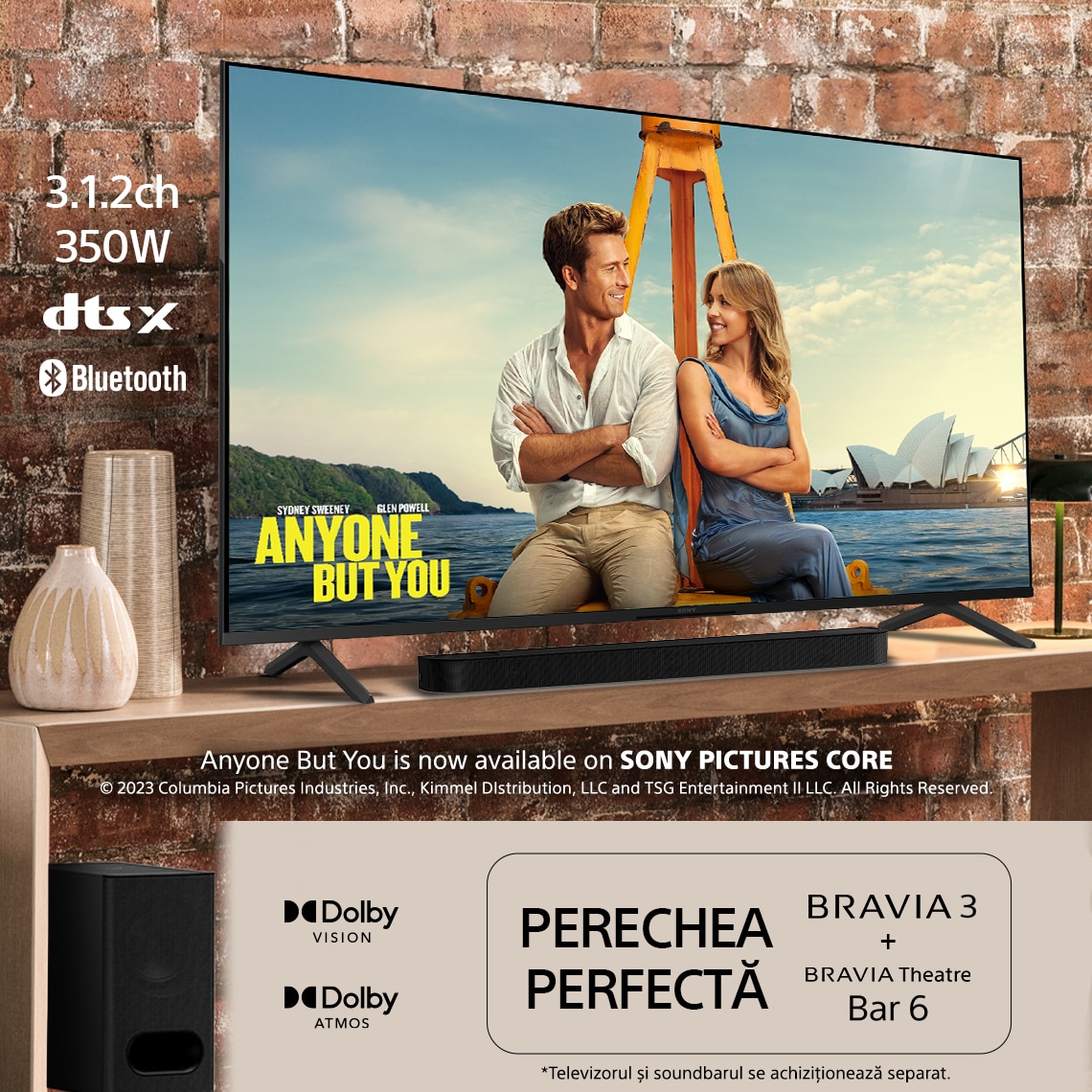 Televizor LED Smart SONY BRAVIA 3 K75S39, Ultra HD 4K, HDR, 189cm