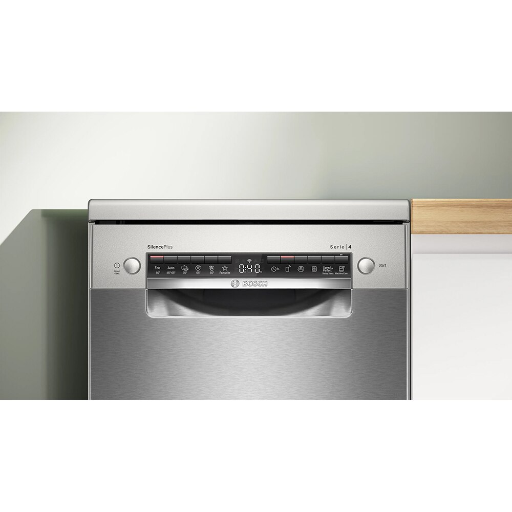 Masina de spalat vase independenta BOSCH SPS4EMI17E, 10 seturi, 6 programe, 45 cm, Clasa B, inox anti-amprenta