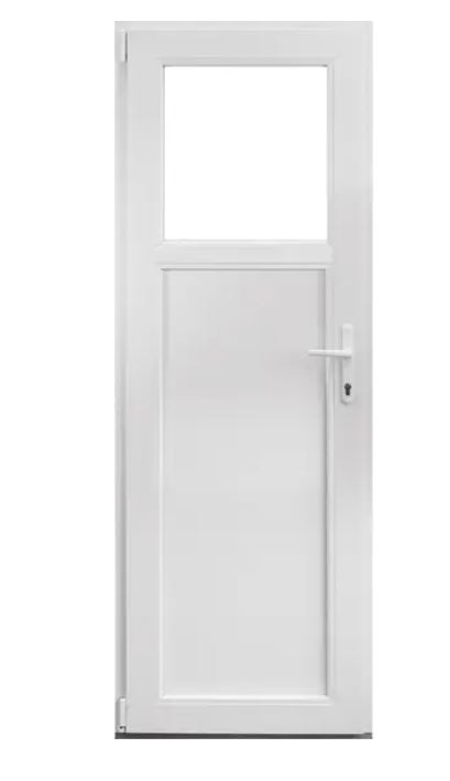 Usa termopan PVC exterior, cu geam, 4 C, alb, stanga, simpla deschidere, 68 x 190 cm  Aplast