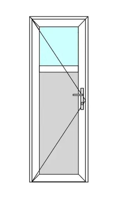 Usa termopan PVC exterior, cu geam, 4 C, alb, stanga, simpla deschidere, 68 x 190 cm  Aplast