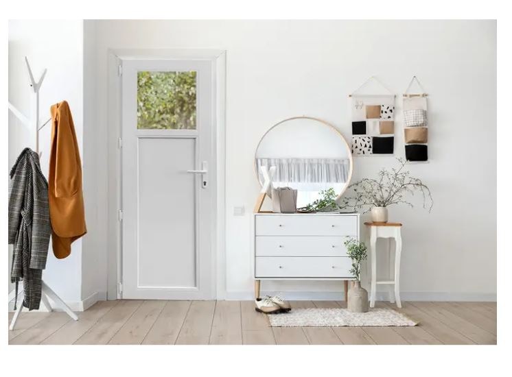 Usa termopan PVC exterior, cu geam, 4 C, alb, stanga, simpla deschidere, 68 x 190 cm  Aplast