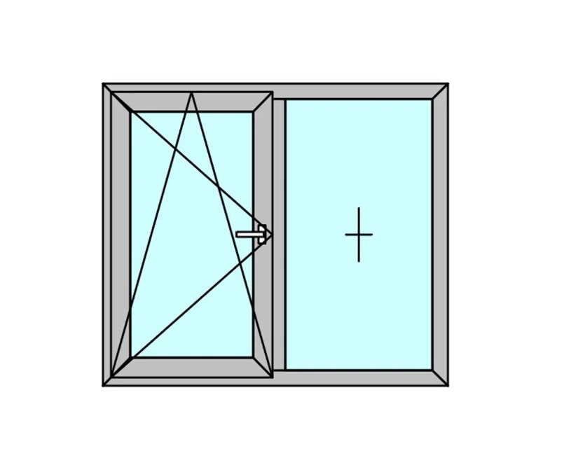 Fereastra termopan PVC, geam Float + Low-E, gri, 6 camere, 136 x 116 cm, stanga, dubla deschidere, fixa + oscilobatanta Aplast