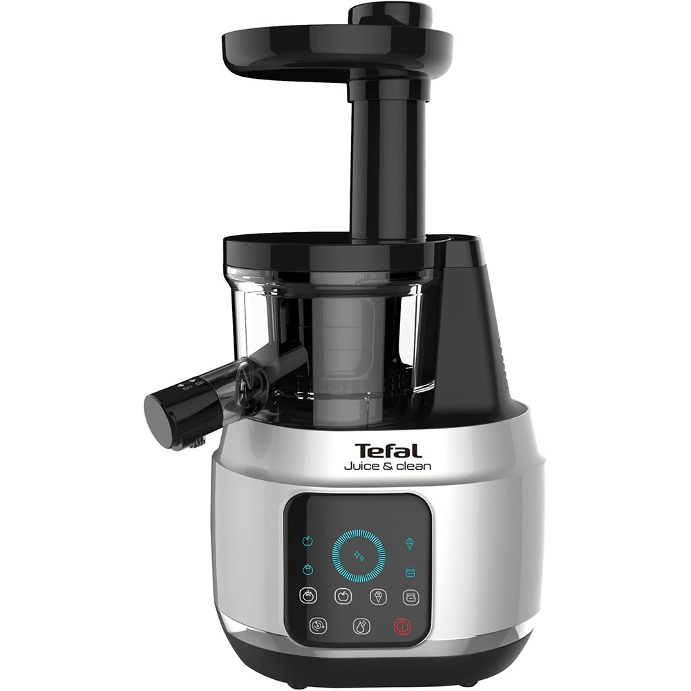 Storcator fructe si legume TEFAL ZC420E38 Juice N'Clean, 0.8l, 150W, 2 trepte viteza, negru-argintiu