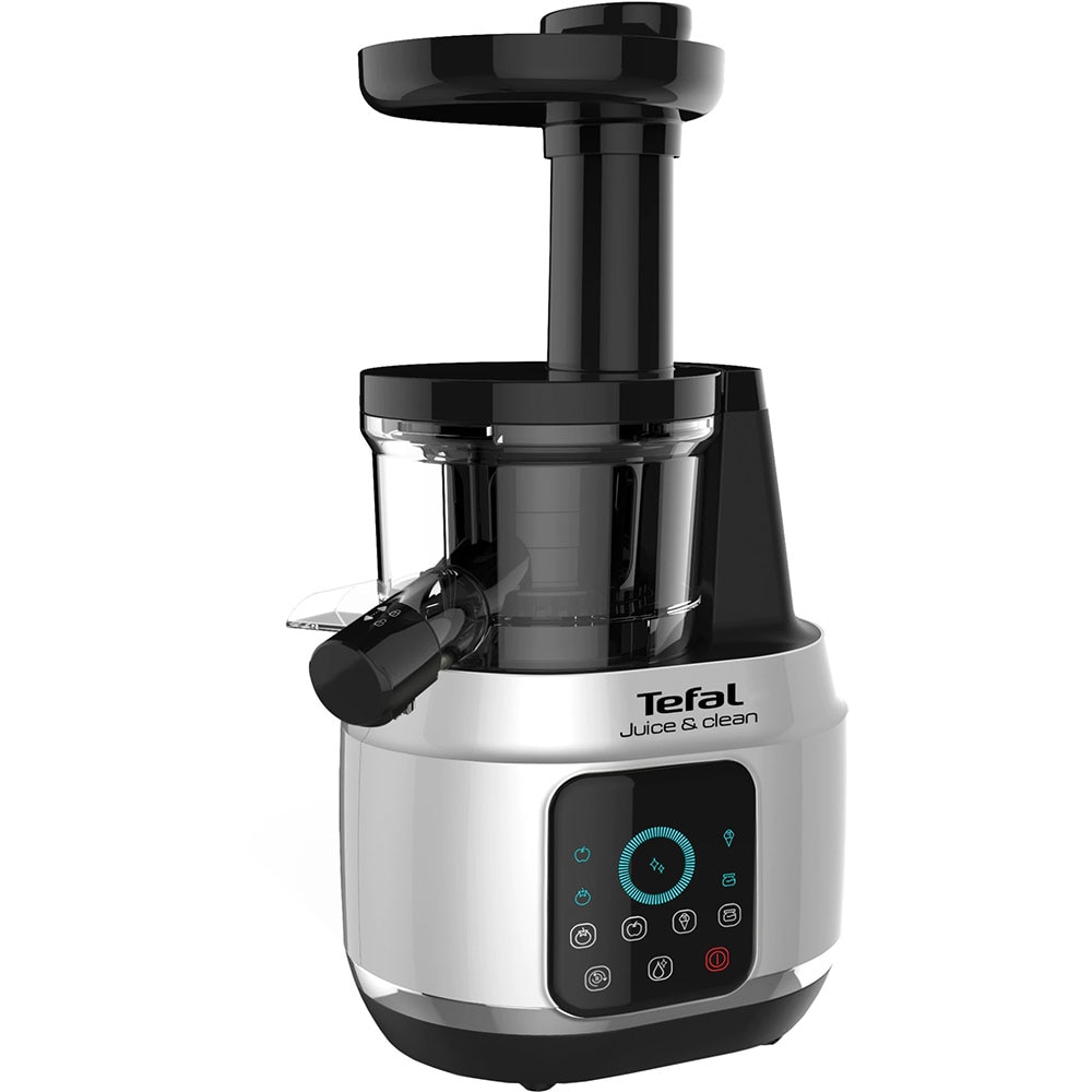Storcator fructe si legume TEFAL ZC420E38 Juice N'Clean, 0.8l, 150W, 2 trepte viteza, negru-argintiu