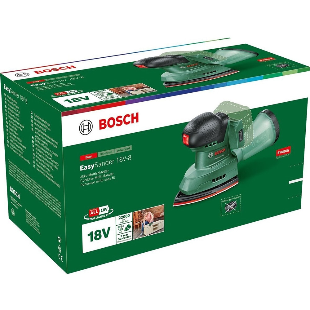 Masina de slefuit cu excentric BOSCH EasySander 18V-8 F.A., 1.6mm, verde