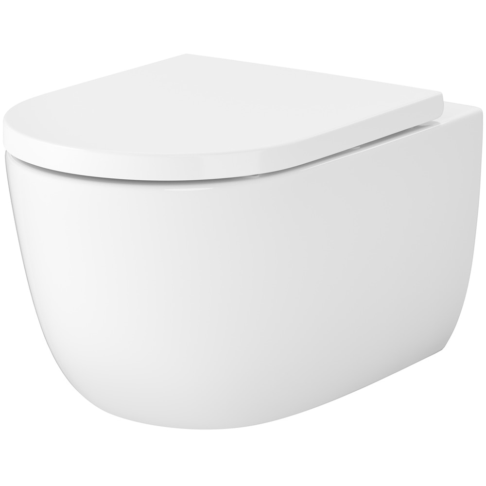 Vas WC suspendat CERSANIT Navado S4036-001, ceramica, evacuare orizontala, 36 x 54 x 35.5 cm, alb