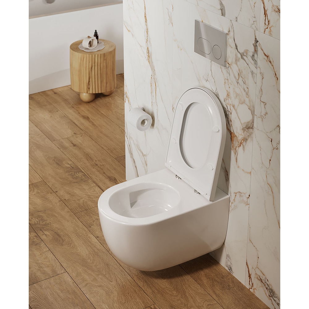 Vas WC suspendat CERSANIT Navado S4036-001, ceramica, evacuare orizontala, 36 x 54 x 35.5 cm, alb