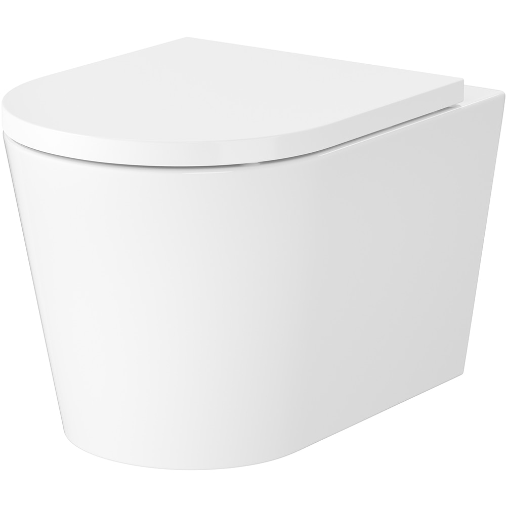 Vas WC suspendat CERSANIT Mesta S4037-001, ceramica, evacuare orizontala, 36 x 49 x 34.5 cm, alb