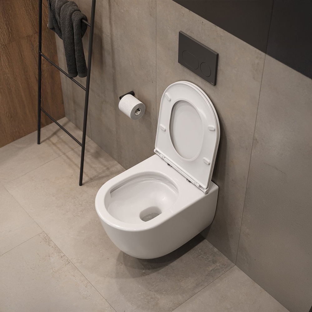 Set vas WC suspendat CERSANIT Aqua 50 Remo S4003-051, ceramica, rezervor 3/6 l, capac SoftClose, alb