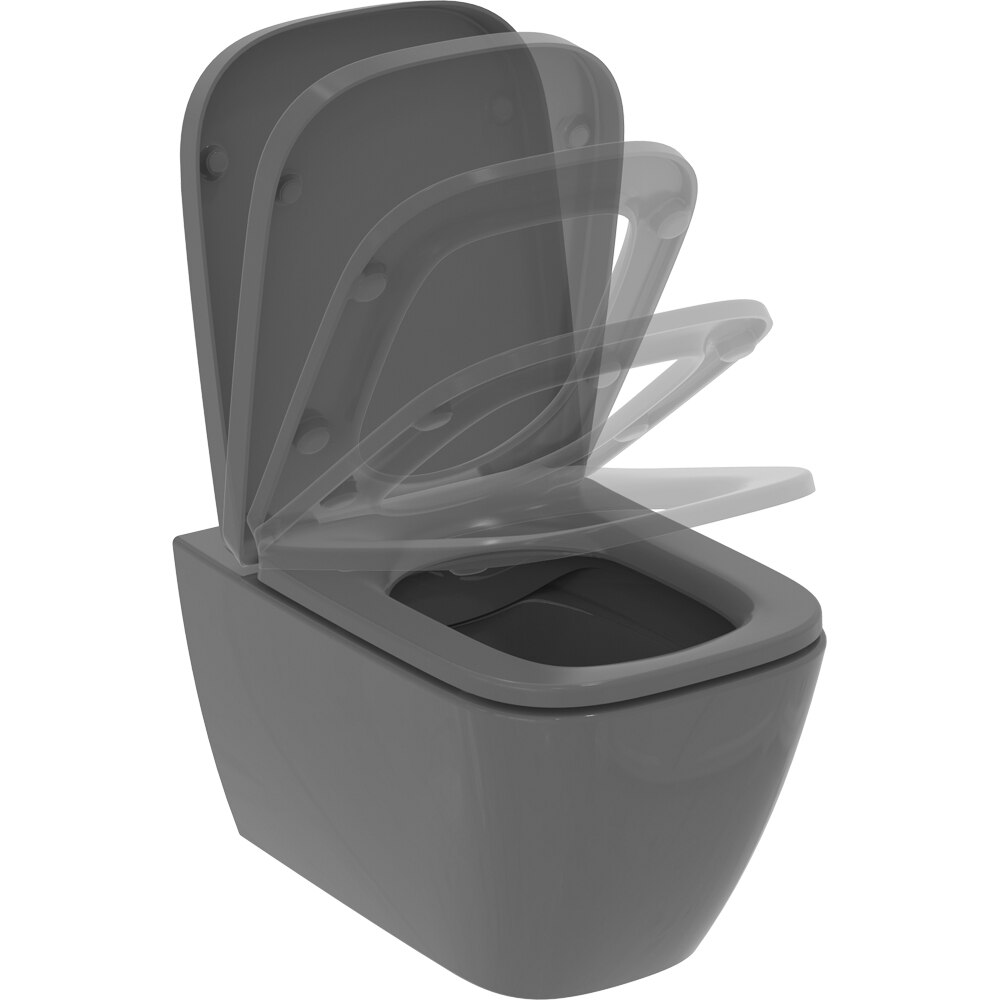 Vas WC IDEAL STANDARD I.Life B T461458 gri, ceramica, evacuare orizontala, 35.5 x 54 x 33.5 cm, gri lucios
