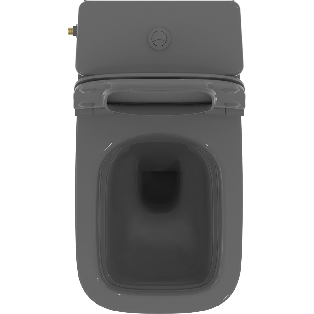 Set vas WC IDEAL STANDARD I.Life B T534858 gri, ceramica, evacuare orizontala, rezervor 3/6l, capac SoftClose, gri lucios