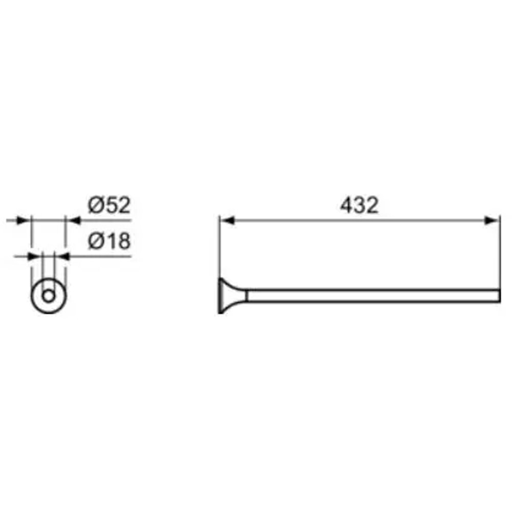 Suport prosop tip bara IDEAL STANDARD La Dolce Vita T5500AA, 40 cm, crom