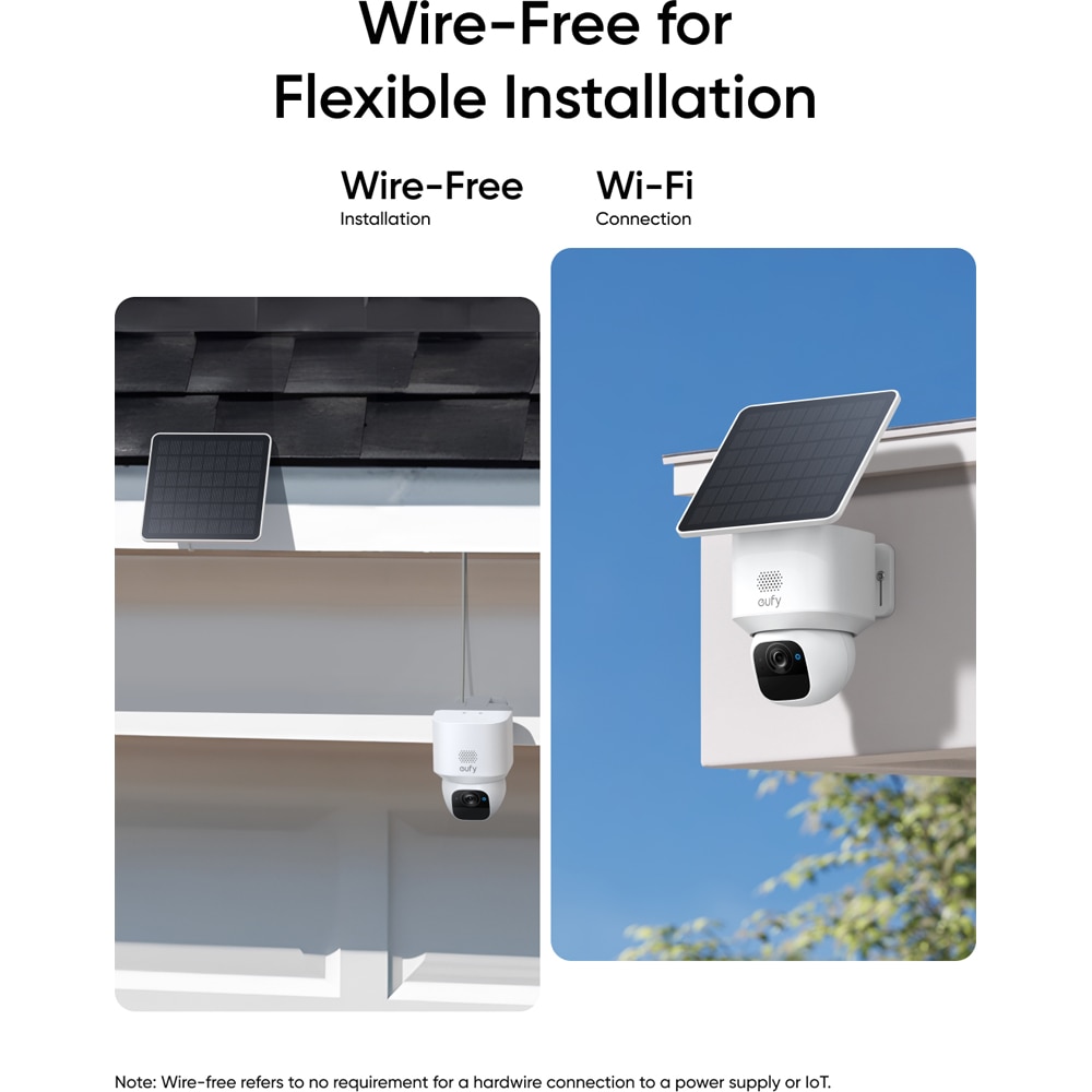 Camera IP Wireless EUFY SoloCam E30, 2K HD, IR, Night Vision, Vedere panoramica 360, Detectare AI, alb