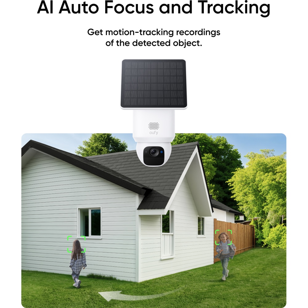 Camera IP Wireless EUFY SoloCam E30, 2K HD, IR, Night Vision, Vedere panoramica 360, Detectare AI, alb