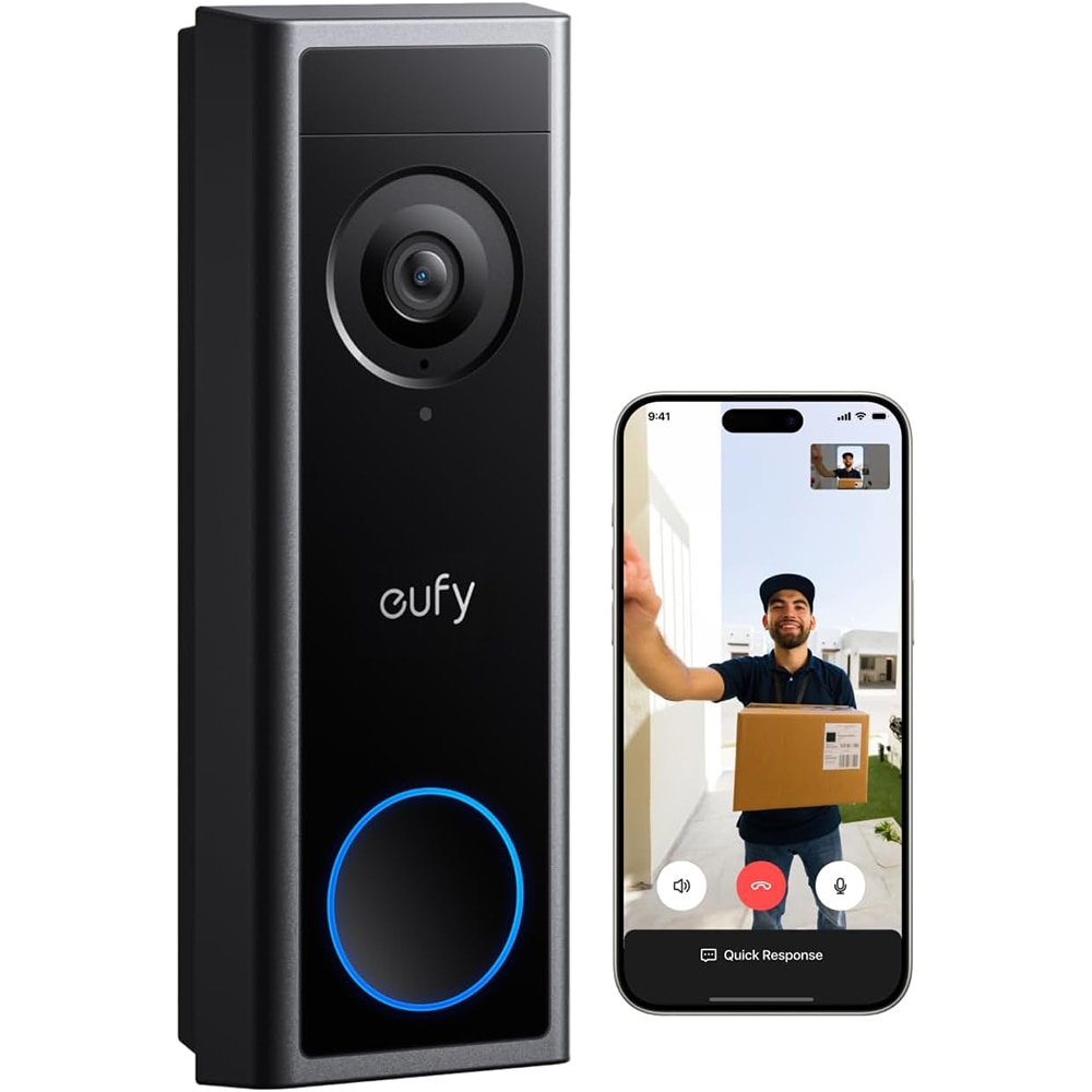 Sonerie video EUFY C31, Wi-Fi, 2K, 50m, negru