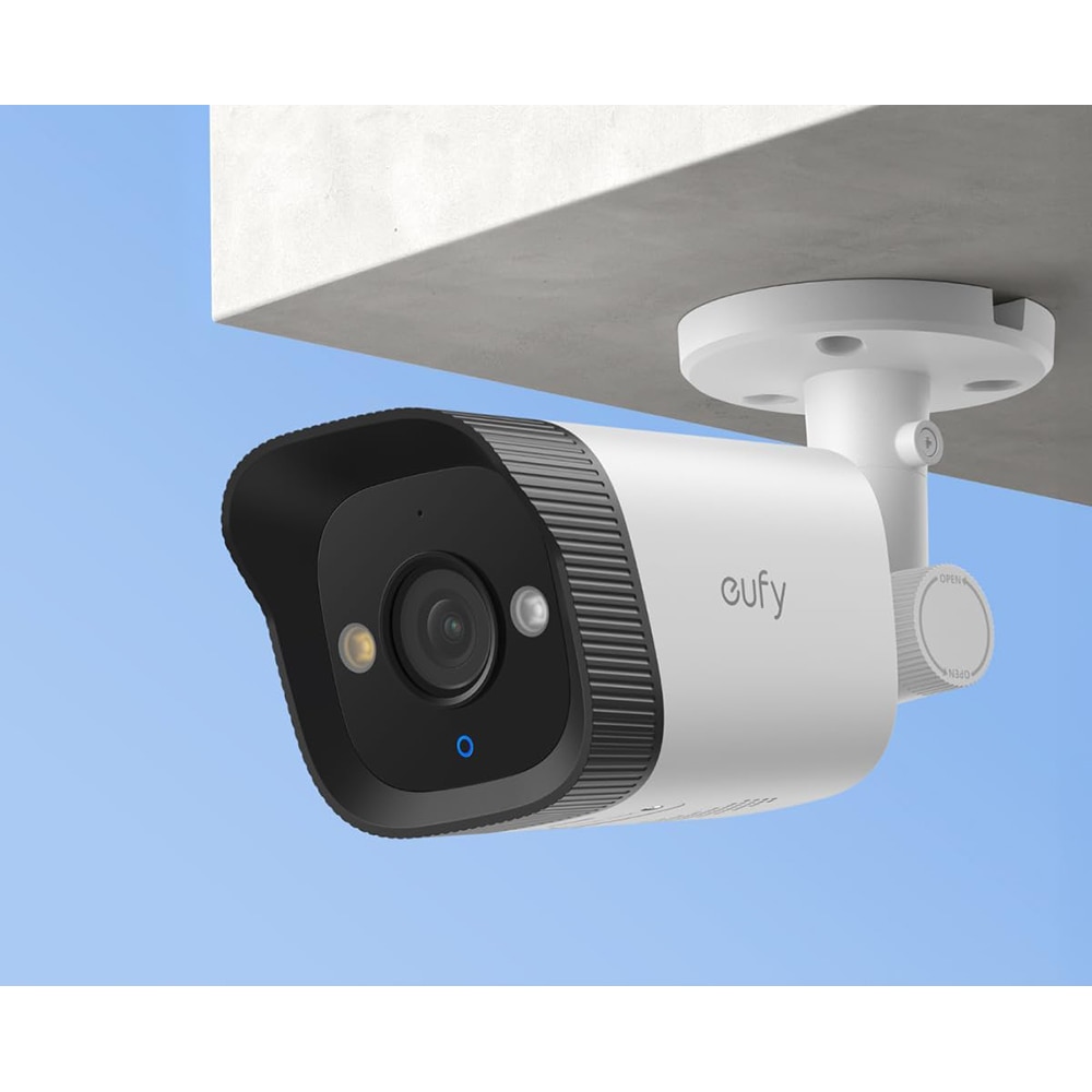 Camera IP exterior EUFY Bullet POE E40, 2160p, IR, Night Vision, alb