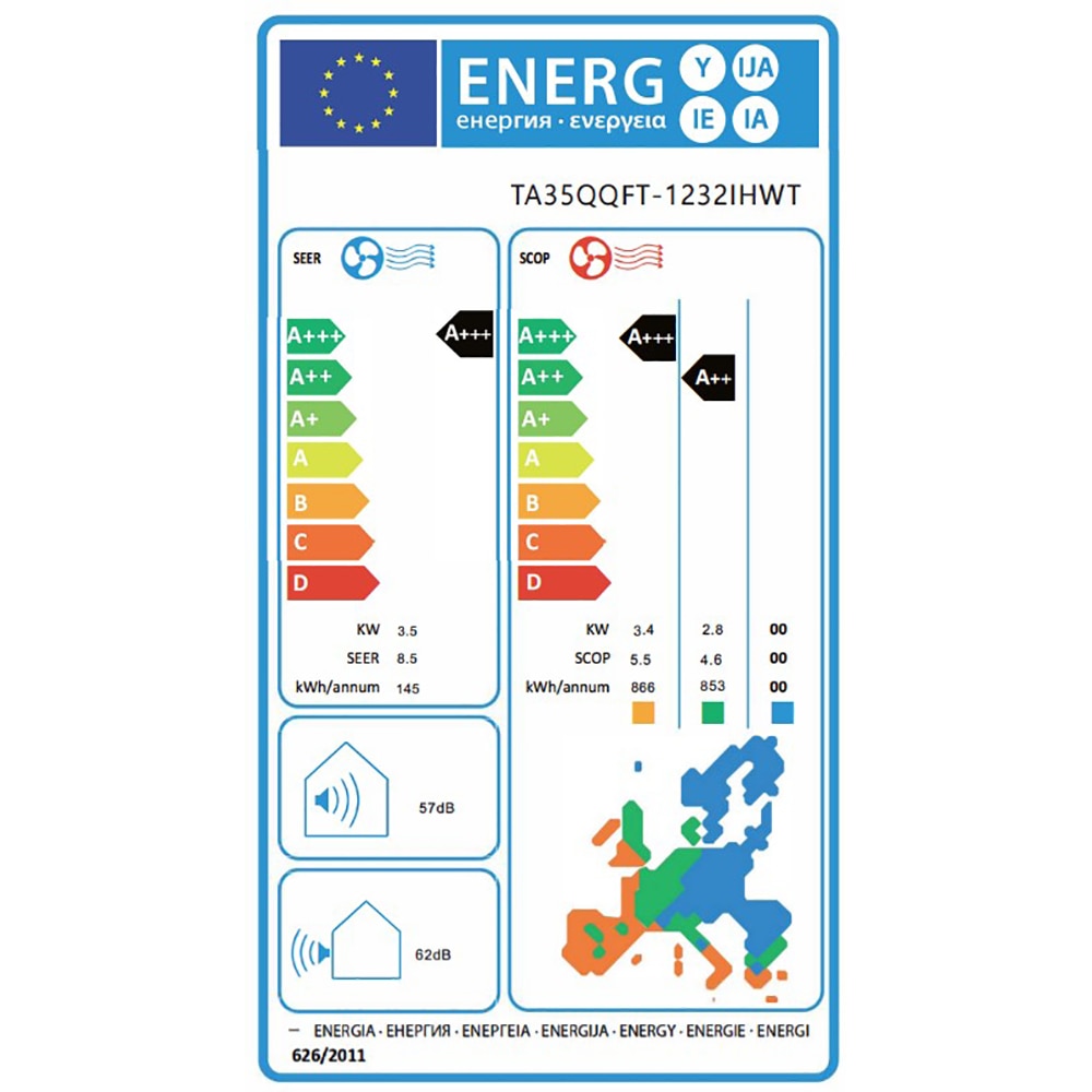 Aer conditionat TESLA Superior, 12000BTU, A+++/A++, Wi-Fi, 3D, Inverter, Incalzire, I Feel, Functie Antifungica, alb