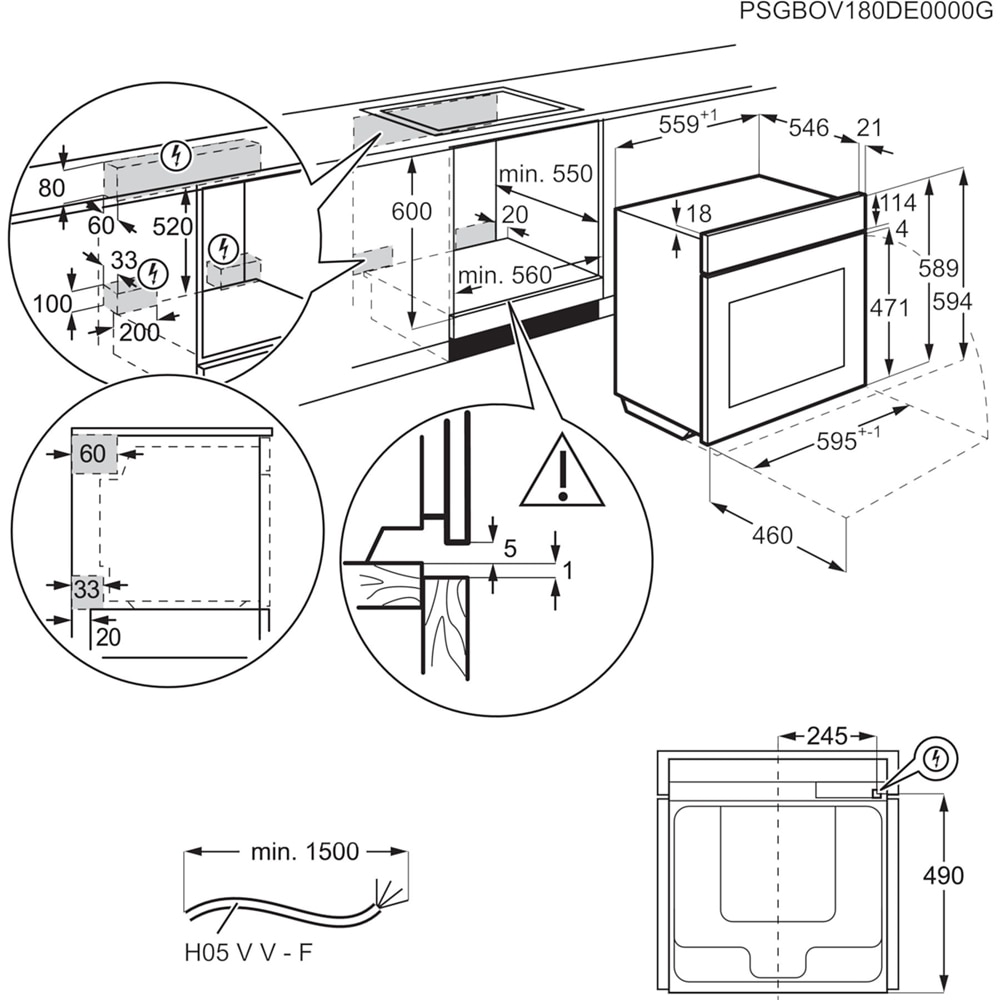 Cuptor incorporabil AEG SurroundCook TA5PB531AB, Electric, Gatire cu abur, Autocuratare pirolitica, 71 l, Clasa A+, inox-negru