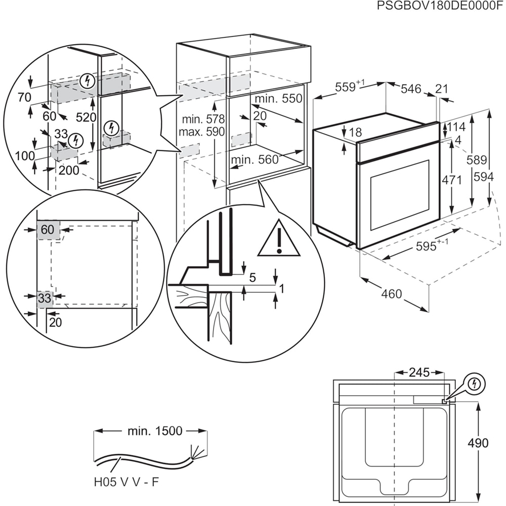 Cuptor incorporabil AEG SurroundCook TA5PB531AB, Electric, Gatire cu abur, Autocuratare pirolitica, 71 l, Clasa A+, inox-negru