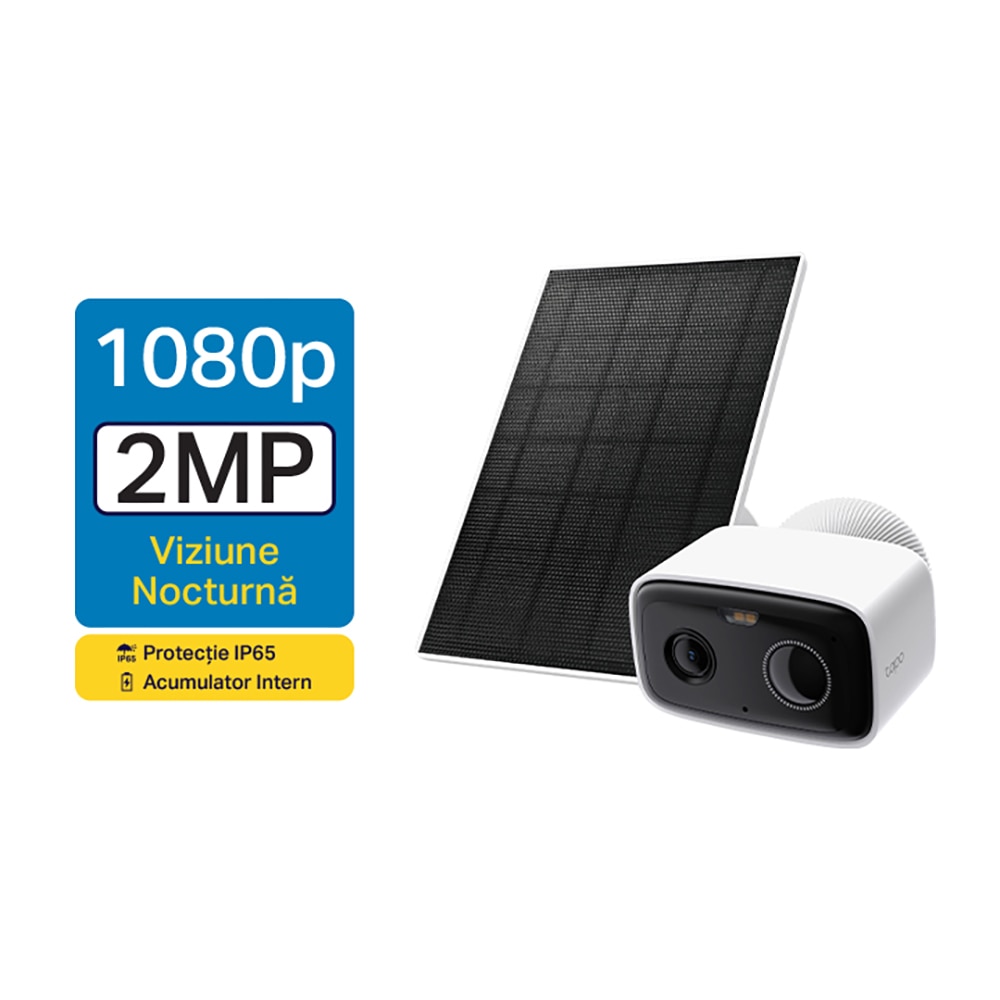 Kit camera IP Wireless exterior TP-LINK Tapo C400, 2MP, 1080 p, IP65, IR, Night Vision, alb