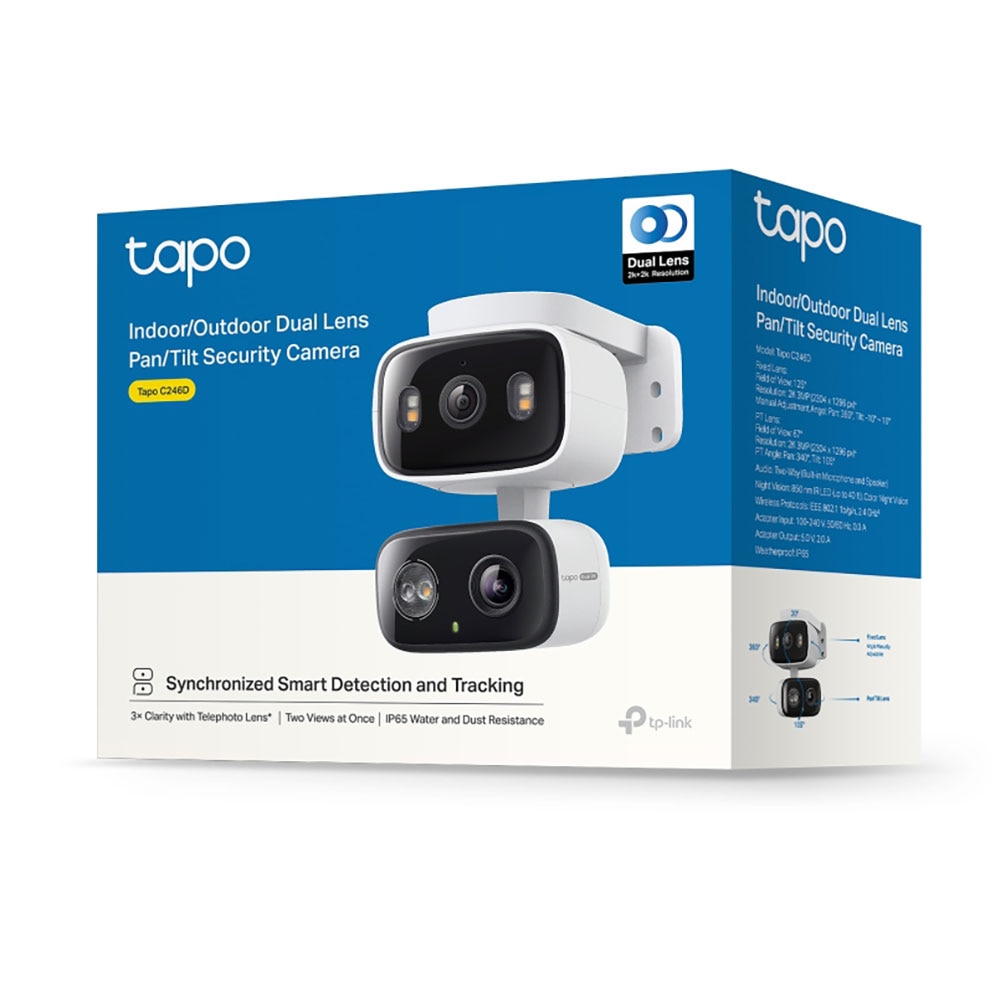 Camera IP Wireless Duala Tapo C246D, 6MP, IR, Night Vision, alb
