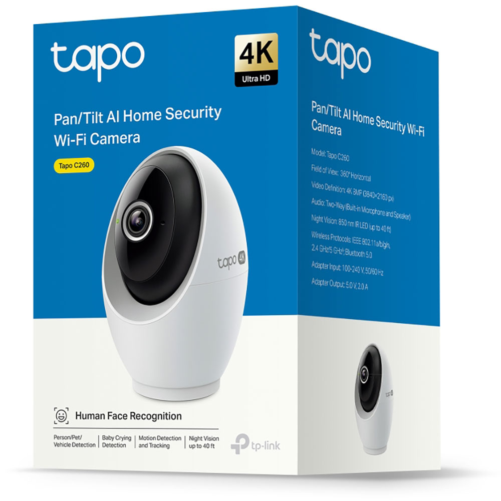 Camera IP Wireless Tapo C260, 8MP, IR, Night Vision, alb