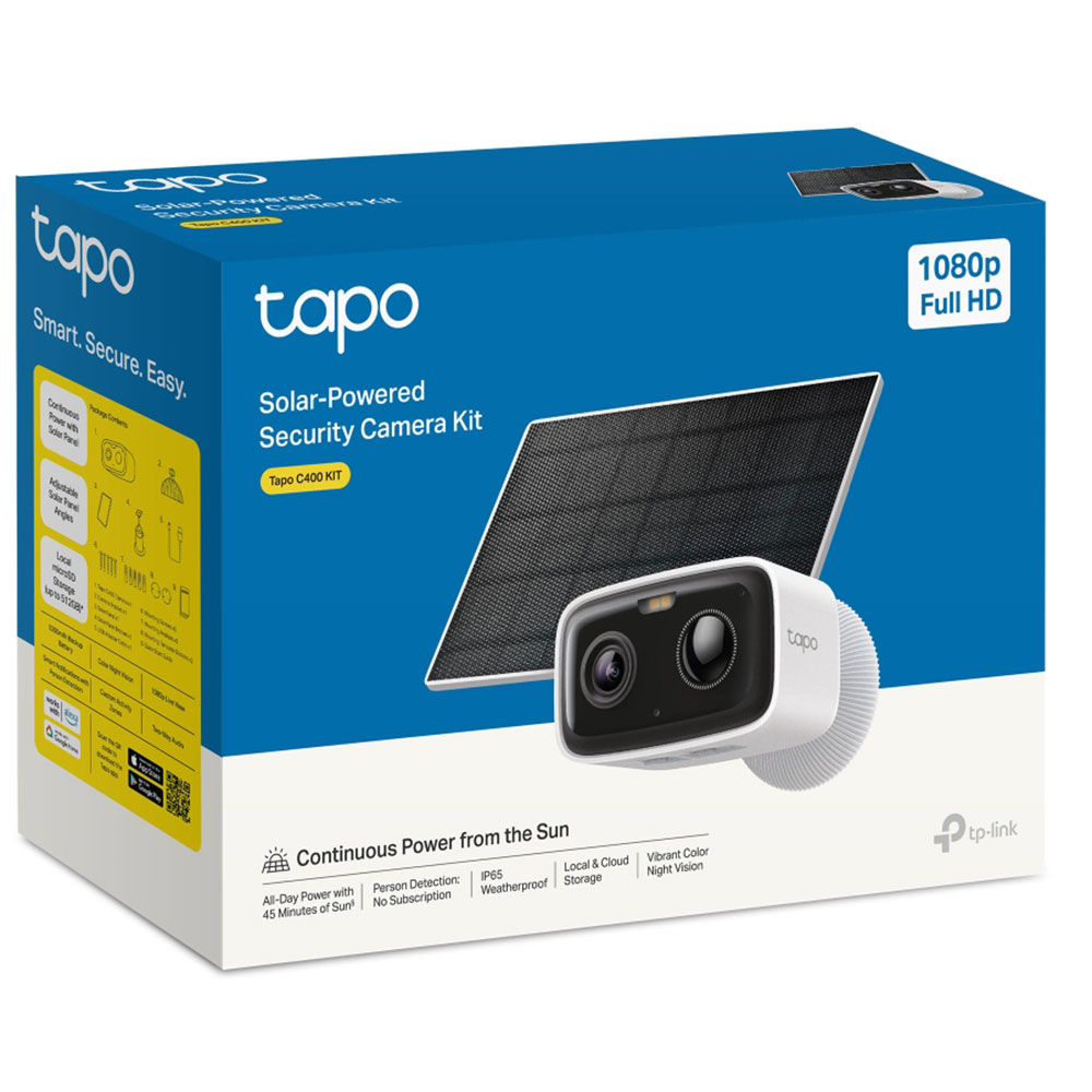 Kit camera IP Wireless exterior TP-LINK Tapo C400, 2MP, 1080 p, IP65, IR, Night Vision, alb