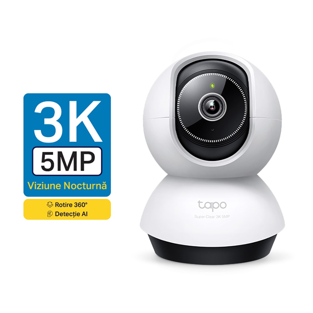 Camera IP Wireless TAPO TC74, 3K, 5MP, IR, Night Vision, alb