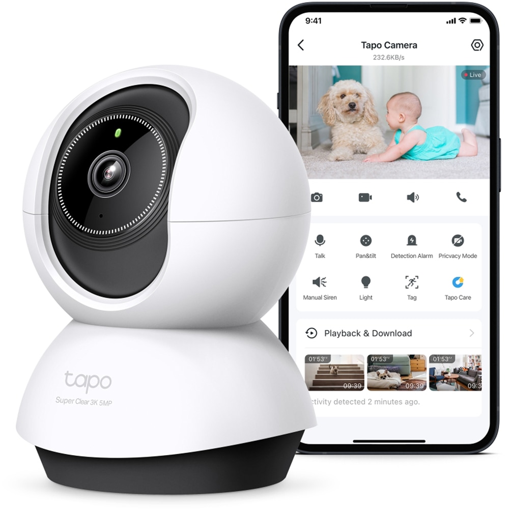 Camera IP Wireless TAPO TC74, 3K, 5MP, IR, Night Vision, alb