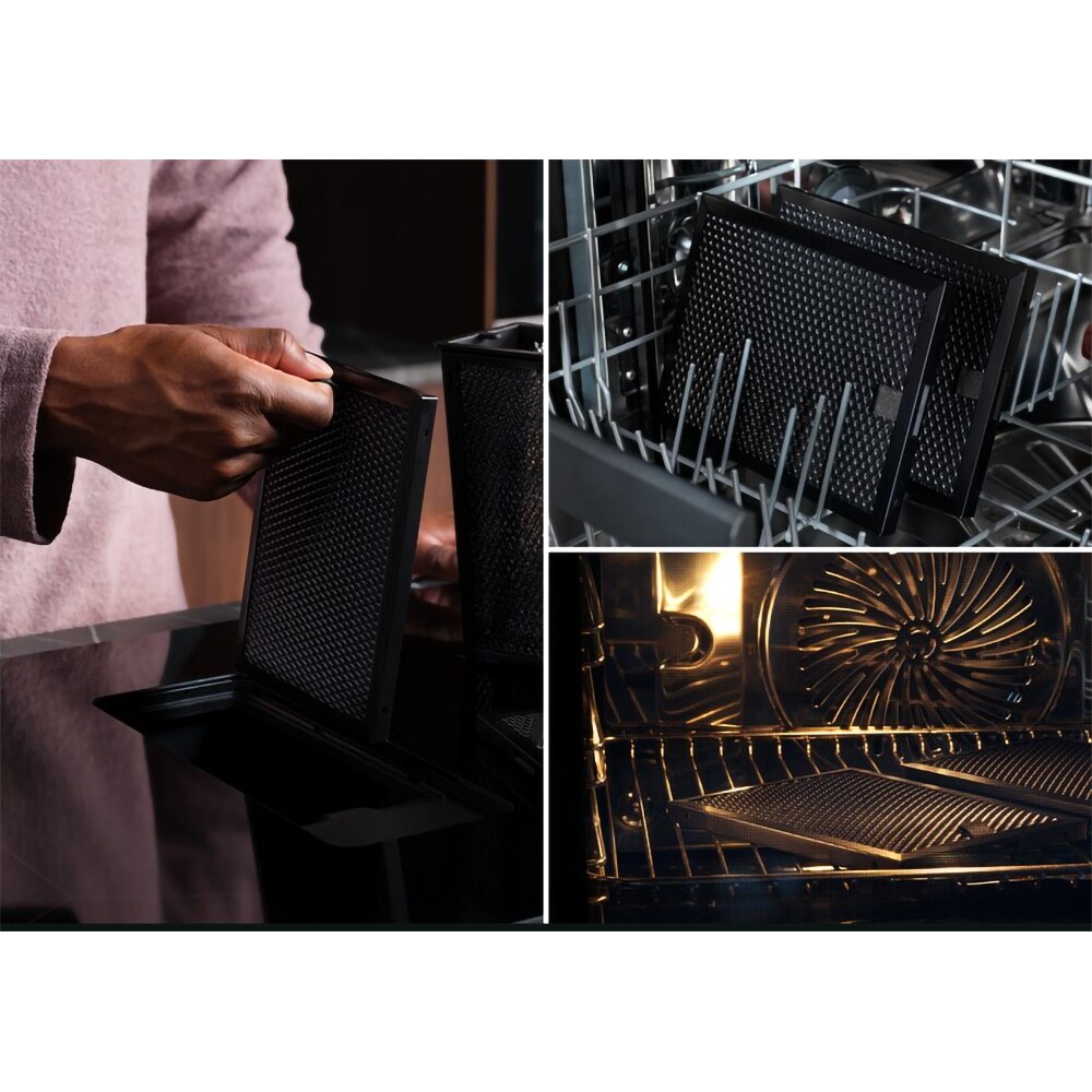 Plita incorporabila cu hota integrata AEG TCH74B01FB, Inductie, 4 arzatoare, Touch control, negru