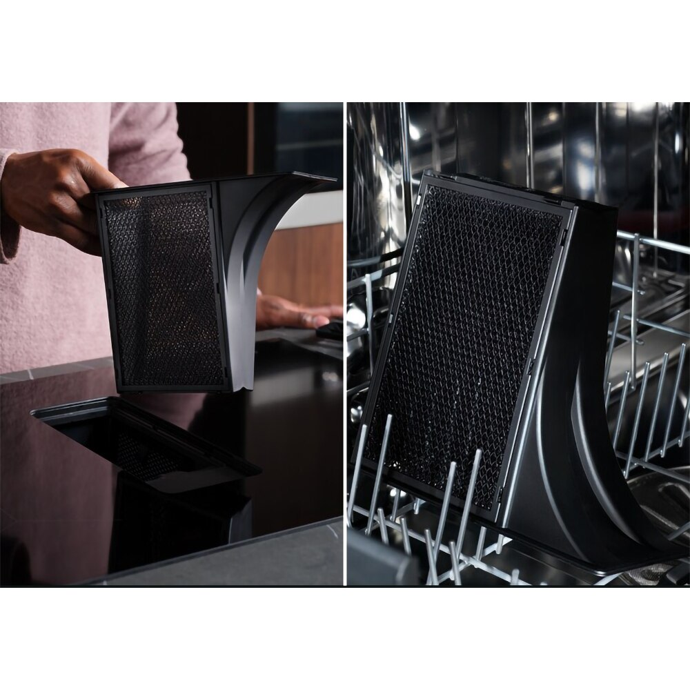 Plita incorporabila cu hota integrata AEG TCH74B01FB, Inductie, 4 arzatoare, Touch control, negru