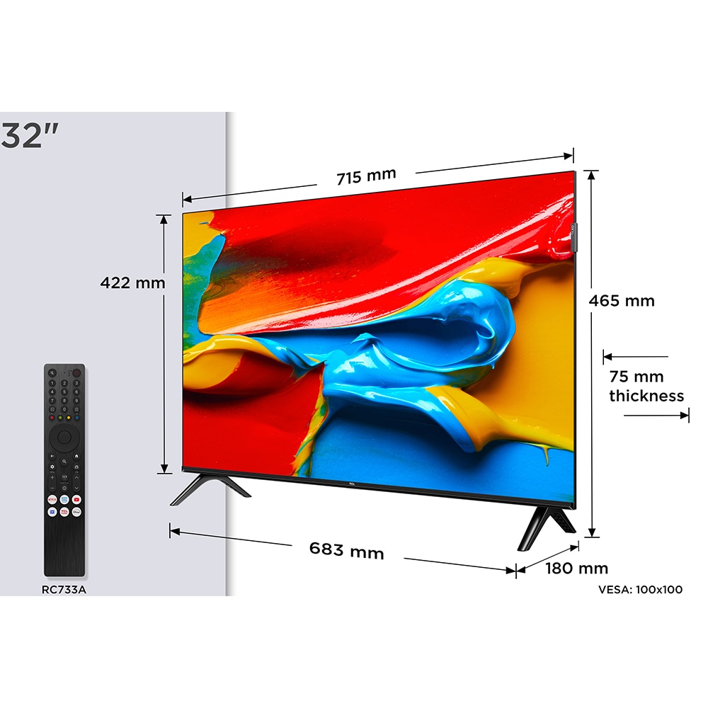 Televizor QLED Smart TCL 32S49K, HD, HDR, 80 cm