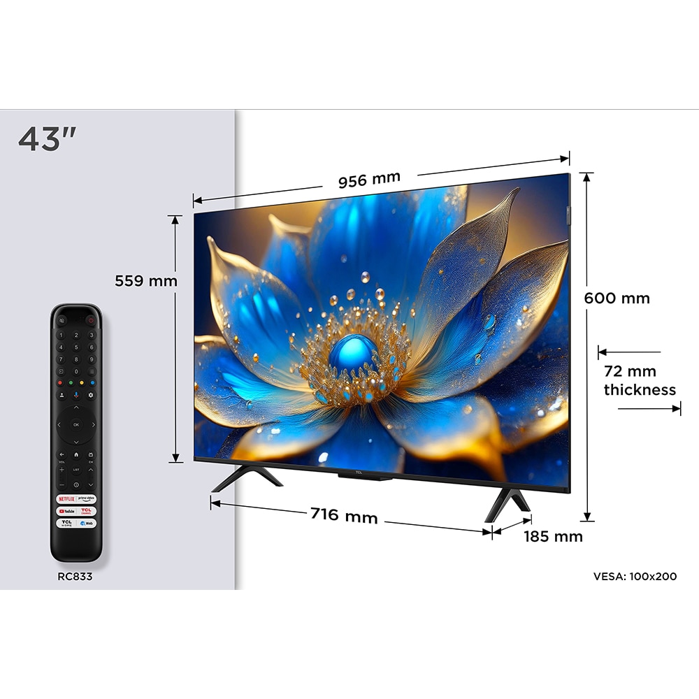 Televizor QLED Smart TCL 43P79K, Ultra HD 4K, HDR, 108cm